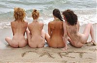 Nake.Me search results: four young girls relaxing on the beach